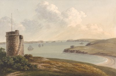 Vue de la vigie près de Hakin sur Signal Hill, regardant au-delà de Nangle Point et Thorn Island... - John Warwick Smith